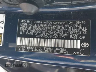 2015 Toyota Prius Four with VIN JTDKN3DU4F0470775, listed as a IAAI auction lot 42254233 with 125,495 mi miles and . Bid and sale history available at DreamBid. Image 9.