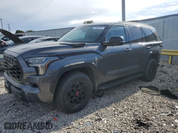 2023 Toyota Sequoia SR5 with VIN 7SVAAABA5PX013993, listed as a Copart auction lot 81486754 with 18,740 mi miles and Salvage Title. Bid and sale history available at carsss.com. Image 1.