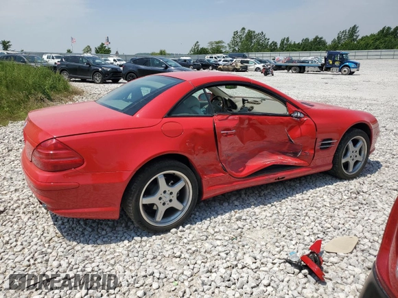 2003 Mercedes-Benz SL 500 with VIN WDBSK75F83F020313, listed as a Copart auction lot 60667045 with 43,119 mi miles and Clean title. Bid and sale history available at DreamBid. Image 3.