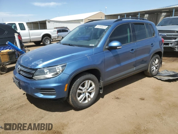 2017 Volkswagen Tiguan S with VIN WVGBV7AXXHW512903, listed as a Copart auction lot 61095825 with 91,813 mi miles and Salvage title. Bid and sale history available at DreamBid. Image 1.