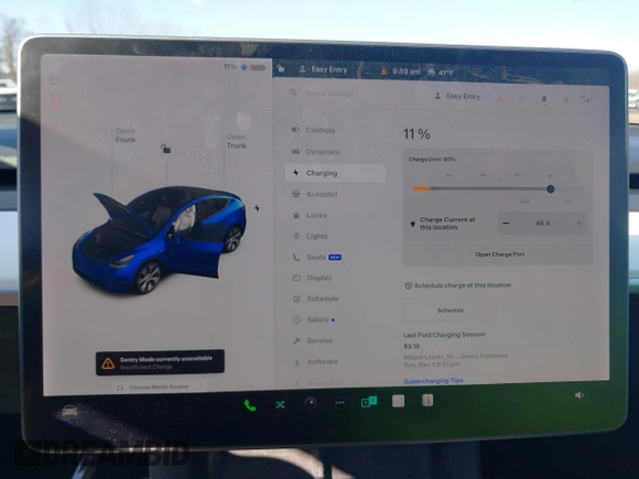 2021 Tesla Model Y Long Range with VIN 5YJYGDEE8MF293230, listed as a IAAI auction lot 41744033 with 56,797 mi miles and . Bid and sale history available at DreamBid. Image 17.