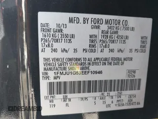 2014 Ford Expedition XL с VIN 1FMJU1G53EEF10946, выставлен на аукционе IAAI как лот 41744160 с пробегом 203 141 миль миль и . История ставок и продаж доступна на DreamBid. Изображение 9.