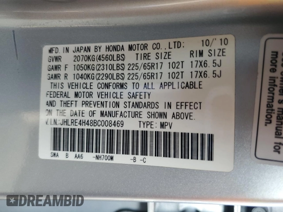 2011 Honda CR-V SE with VIN JHLRE4H48BC008469, listed as a Copart auction lot 83096644 with 133,859 mi miles and Salvage Title. Bid and sale history available at carsss.com. Image 13.