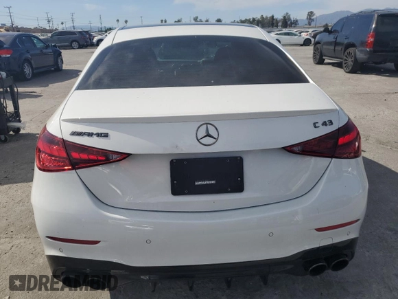 2024 Mercedes-Benz C 43 AMG z VIN W1KAF8HB0RR158084, wystawiony jako Copart lot #52967005 z przebiegiem 8 607 mil mil oraz Szkoda całkowita • Salvage title. Historia ofert i sprzedaży dostępna na DreamBid. Obrazek 6.