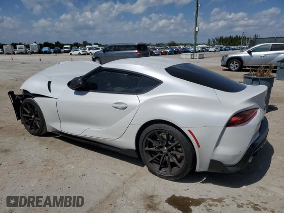 2025 Toyota GR Supra 3.0 with VIN WZ1DB0G09SW069188, listed as a Copart auction lot 49242215 with 0 mi miles and Salvage Title. Bid and sale history available at carsss.com. Image 2.