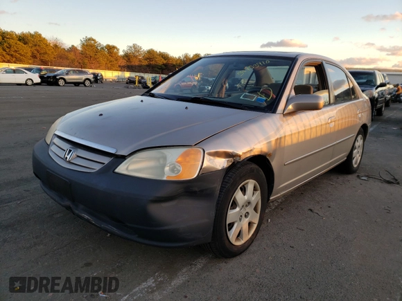 2002 Honda Civic EX with VIN 2HGES26762H538962, listed as a Copart auction lot 55504325 with 87,896 mi miles and Non Repairable. Bid and sale history available at DreamBid. Image 2.