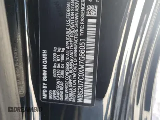 2021 BMW M2 Competition with VIN WBS2U7C0XM7G66051, listed as a Copart auction lot 69102004 with 13,718 mi miles and Salvage Title. Bid and sale history available at carsss.com. Image 12.