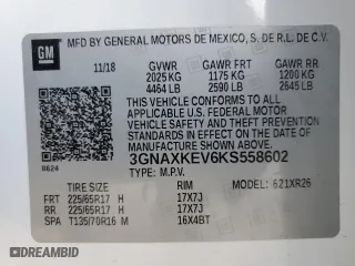 2019 Chevrolet Equinox LT with VIN 3GNAXKEV6KS558602, listed as a Copart auction lot 71878124 with 96,324 mi miles and Salvage Title. Bid and sale history available at carsss.com. Image 15.