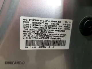 2014 Acura MDX Tech Pkg with VIN 5FRYD4H46EB015910, listed as a Copart auction lot 54511985 with 97,707 mi miles and Salvage Title. Bid and sale history available at carsss.com. Image 13.