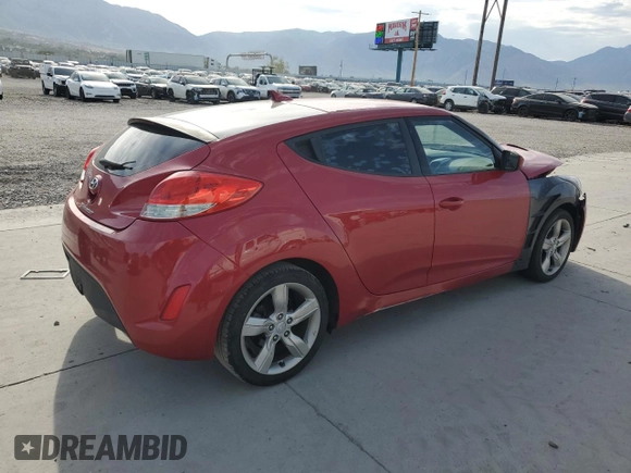 2012 Hyundai Veloster w/Gray Int with VIN KMHTC6ADXCU066489, listed as a Copart auction lot 60538585 with 161,917 mi miles and Salvage title. Bid and sale history available at DreamBid. Image 3.