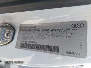 2015 Audi A3 1.8T Premium with VIN WAUACGFF9F1029982, listed as a IAAI auction lot 41904945 with 118,961 mi miles. Bid and sale history available at carsss.com. Image 9.