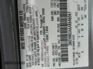 2010 Mercury Milan Premier z VIN 3MEHM0JA6AR646061, wystawiony jako Copart lot #58834665 z przebiegiem 144 523 mil mil oraz Szkoda całkowita • Salvage title. Historia ofert i sprzedaży dostępna na DreamBid. Obrazek 12.