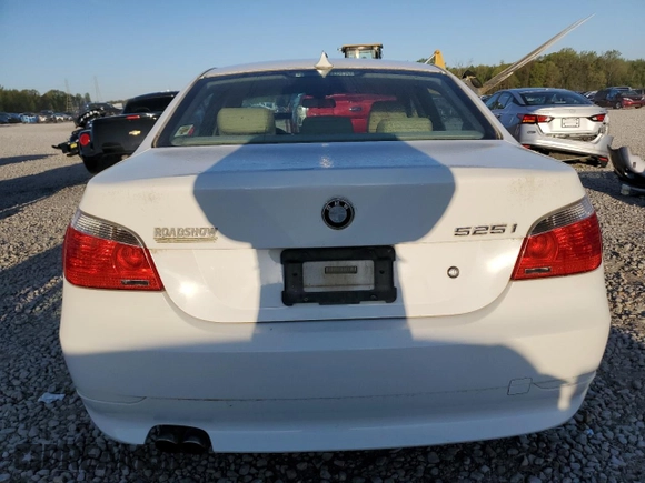 2007 BMW 5 Series 525i with VIN WBANE53537CW64553, listed as a Copart auction lot 52361445 with 169,381 mi miles and Clean Title. Bid and sale history available at carsss.com. Image 6.