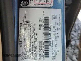 2012 Ford Fusion SE with VIN 3FAHP0HG9CR185126, listed as a Copart auction lot 54880135 with 178,400 mi miles and Non repairable. Bid and sale history available at DreamBid. Image 12.