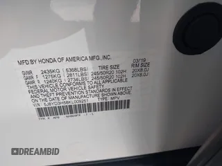 2019 Acura MDX w/Technology Pkg with VIN 5J8YD3H58KL009251, listed as a IAAI auction lot 41770589 with 19,693 mi miles. Bid and sale history available at carsss.com. Image 9.