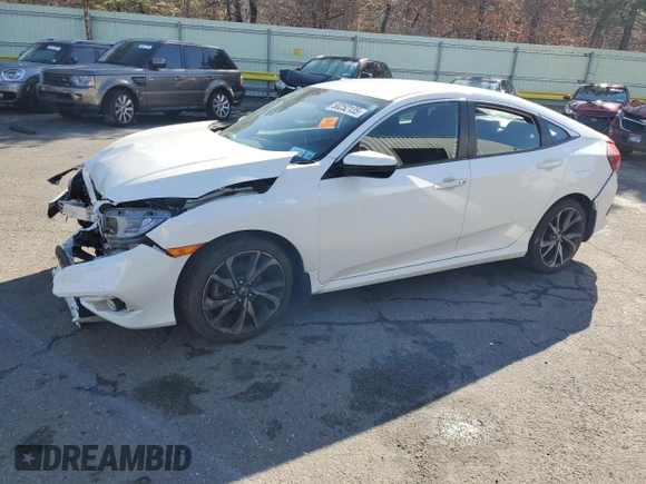 2020 Honda Civic Sedan Sport with VIN 2HGFC2F80LH596822, listed as a Copart auction lot 50252135 with 51,410 mi miles and Salvage Title. Bid and sale history available at carsss.com. Image 1.