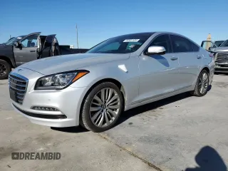2017 Genesis G80 5.0L Ultimate with VIN KMHGN4JFXHU173390, listed as a Copart auction lot 80907504 with 112,660 mi miles and Salvage Title. Bid and sale history available at carsss.com. Image 1.