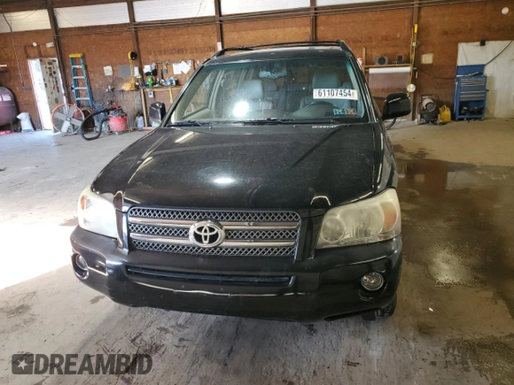 2006 Toyota Highlander Hybrid with VIN JTEEW21A660022144, listed as a Copart auction lot 61107454 with 158,947 mi miles and Salvage Title. Bid and sale history available at carsss.com. Image 5.