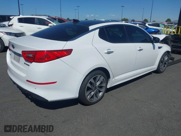 2014 Kia Optima SXL Turbo with VIN 5XXGR4A60EG270821, listed as a IAAI auction lot 41909669 with 242,119 mi miles and . Bid and sale history available at DreamBid. Image 4.