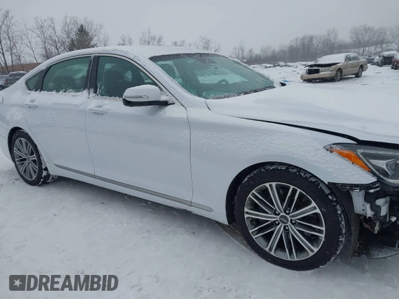 2018 Genesis G80 3.8L with VIN KMHGN4JE7JU253100, listed as a IAAI auction lot 41322591 with 76,266 mi miles. Bid and sale history available at carsss.com. Image 13.