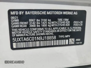 2022 BMW X5 xDrive45e with VIN 5UXTA6C01N9J18858, listed as a Copart auction lot 52768505 with 45,344 mi miles and Non Repairable. Bid and sale history available at DreamBid. Image 12.