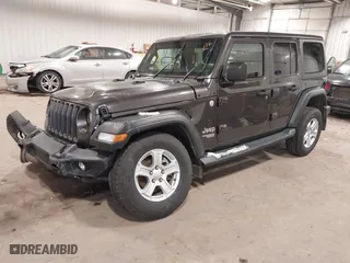 2019 Jeep Wrangler Unlimited Sport S with VIN 1C4HJXDN4KW590346, listed as a IAAI auction lot 41084160 with 58,813 mi miles. Bid and sale history available at carsss.com. Image 20.