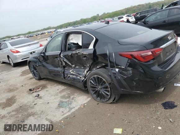 2018 Infiniti Q50 Luxe with VIN JN1EV7AP3JM357617, listed as a Copart auction lot 54531715 with 103,373 mi miles and Salvage title. Bid and sale history available at DreamBid. Image 2.