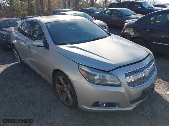 2013 Chevrolet Malibu LTZ with VIN 1G11J5SX0DF222834, listed as a IAAI auction lot 41628139 with 190,250 mi miles. Bid and sale history available at carsss.com. Image 1.