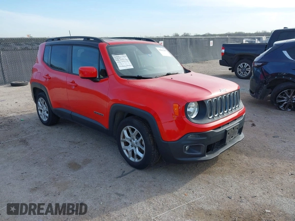 2015 Jeep Renegade Latitude with VIN ZACCJABT0FPB53417, listed as a IAAI auction lot 41861385 with 152,005 mi miles. Bid and sale history available at carsss.com. Image 1.