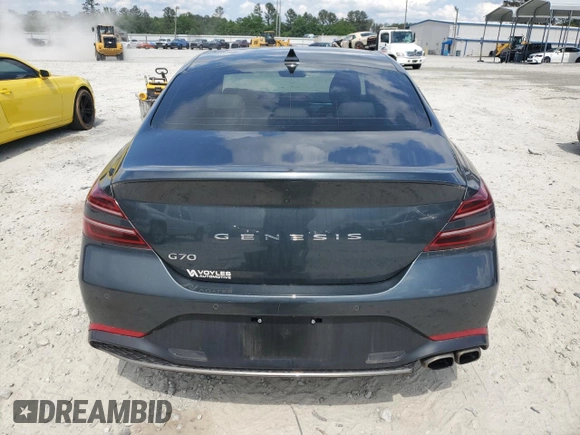 2023 Genesis G70 2.0T with VIN KMTG34TA4PU120566, listed as a Copart auction lot 53307455 with 31,933 mi miles and Salvage title. Bid and sale history available at DreamBid. Image 6.