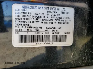 2012 Infiniti EX35 Journey with VIN JN1AJ0HP6CM400731, listed as a Copart auction lot 52184845 with 0 mi miles and Salvage Title. Bid and sale history available at carsss.com. Image 13.