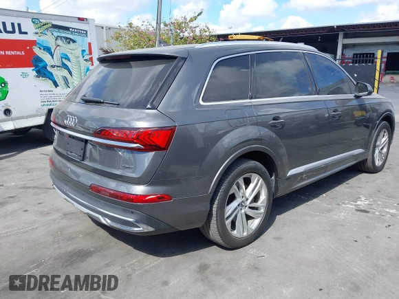 2020 Audi Q7 Premium with VIN WA1AXAF72LD011535, listed as a IAAI auction lot 41554635 with 48,970 mi miles. Bid and sale history available at carsss.com. Image 4.