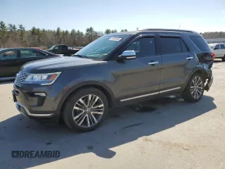 2018 Ford Explorer Platinum z VIN 1FM5K8HT0JGB49896, wystawiony jako Copart lot #53320395 z przebiegiem 75 010 mil mil oraz Szkoda całkowita • Salvage title. Historia ofert i sprzedaży dostępna na DreamBid. Obrazek 1.
