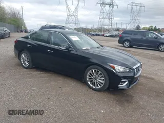 2022 Infiniti Q50 Luxe with VIN JN1EV7BRXNM342313, listed as a IAAI auction lot 42028864 with 28,093 mi miles and . Bid and sale history available at DreamBid. Image 1.