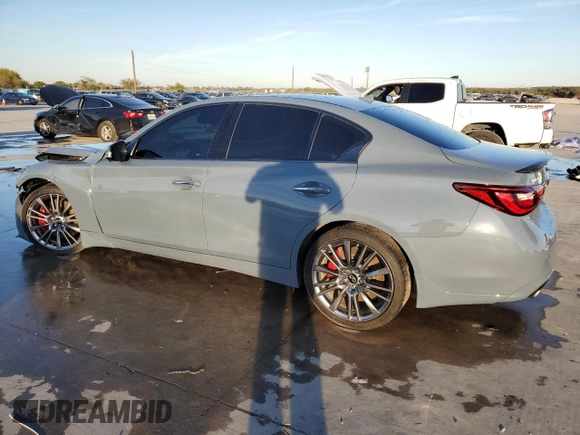 2022 Infiniti Q50 Red Sport 400 with VIN JN1FV7DP0NM370069, listed as a Copart auction lot 80541084 with 26,013 mi miles and Salvage Title. Bid and sale history available at DreamBid. Image 2.