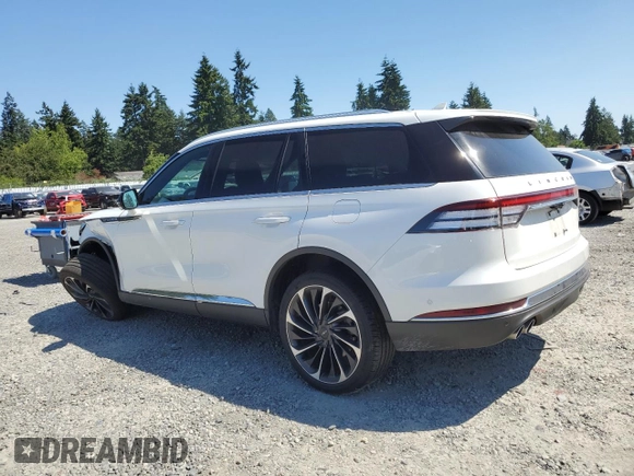 2022 Lincoln Aviator Reserve with VIN 5LM5J7XC3NGL21744, listed as a Copart auction lot 62887815 with 33,714 mi miles and Salvage title. Bid and sale history available at DreamBid. Image 2.