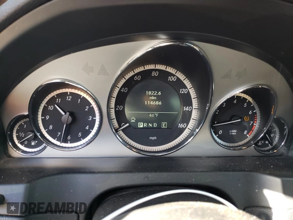 2011 Mercedes-Benz E 350 with VIN WDDKK5GFXBF101031, listed as a Copart auction lot 43457965 with 114,686 mi miles and Salvage title. Bid and sale history available at DreamBid. Image 9.