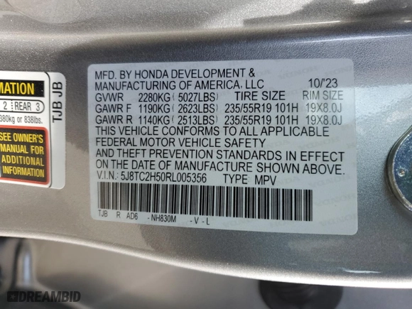 2024 Acura RDX w/Technology Package with VIN 5J8TC2H50RL005356, listed as a Copart auction lot 45899375 with 7,271 mi miles and Salvage Title. Bid and sale history available at carsss.com. Image 15.