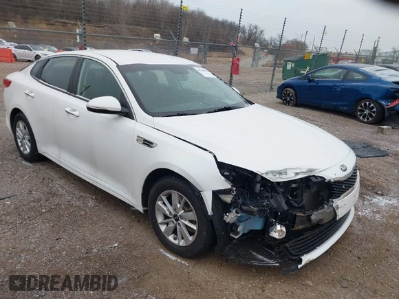 2017 Kia Optima LX with VIN KNAGT4L30H5159907, listed as a IAAI auction lot 41565872 with 84,537 mi miles. Bid and sale history available at carsss.com. Image 1.