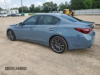 2021 Infiniti Q50 Red Sport 400 with VIN JN1FV7DPXMM850473, listed as a Copart auction lot 67663204 with 63,692 mi miles and Salvage Title. Bid and sale history available at DreamBid. Image 2.