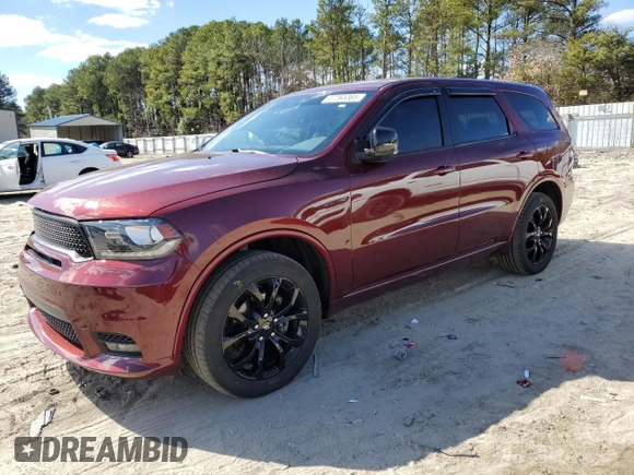 2020 Dodge Durango GT Plus with VIN 1C4RDJDG1LC186112, listed as a Copart auction lot 47263365 with 110,266 mi miles and Salvage title. Bid and sale history available at DreamBid. Image 1.