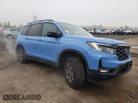 2024 Honda Passport TrailSport z VIN 5FNYF8H65RB013169, wystawiony jako Copart lot #87853385 z przebiegiem 2 841 mil mil oraz Szkoda całkowita • Salvage title. Historia ofert i sprzedaży dostępna na DreamBid. Obrazek 4.