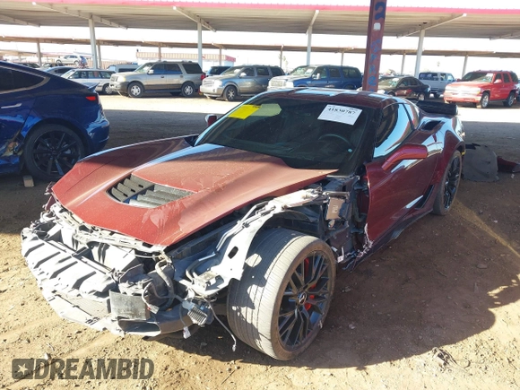 2016 Chevrolet Corvette Z06 3LZ with VIN 1G1YU2D61G5608777, listed as a IAAI auction lot 41830787 with 57,069 mi miles. Bid and sale history available at carsss.com. Image 2.