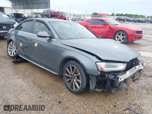 2014 Audi A4 Premium Plus with VIN WAUFFAFL9EN026846, listed as a IAAI auction lot 42370342 with 123,680 mi miles and . Bid and sale history available at DreamBid. Image 1.