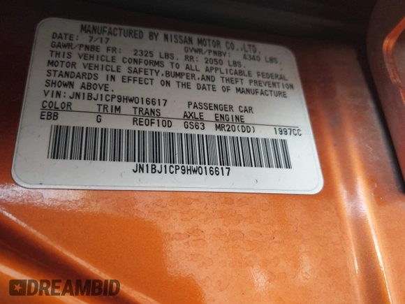 2017 Nissan Rogue S z VIN JN1BJ1CP9HW016617, wystawiony jako IAAI lot #41997886 z przebiegiem 97 431 mil mil oraz . Historia ofert i sprzedaży dostępna na DreamBid. Obrazek 9.