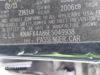 2014 Kia Forte EX with VIN KNAFX4A86E5049938, listed as a IAAI auction lot 42038755 with 82,016 mi miles. Bid and sale history available at carsss.com. Image 9.