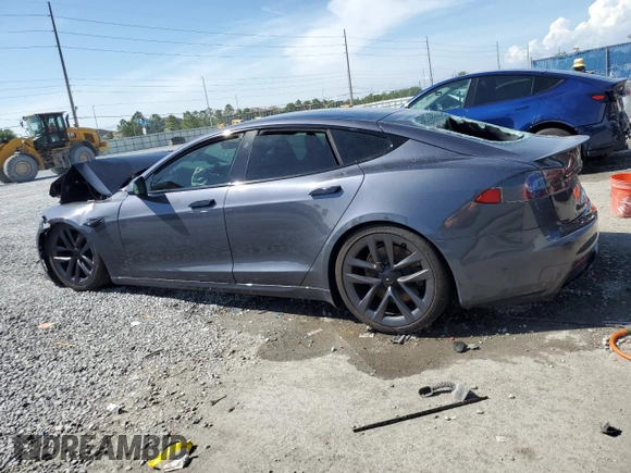 2021 Tesla Model S Plaid with VIN 5YJSA1E65MF442157, listed as a Copart auction lot 51364575 with Not provided miles and Salvage title. Bid and sale history available at DreamBid. Image 2.