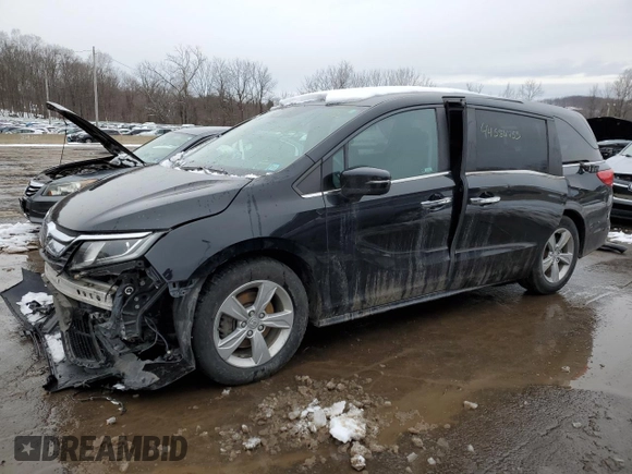 2020 Honda Odyssey EX with VIN 5FNRL6H52LB051555, listed as a Copart auction lot 44584755 with 55,905 mi miles and Salvage Title. Bid and sale history available at DreamBid. Image 1.