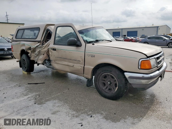 1997 Ford Ranger XLT with VIN 1FTCR14X3VPA62832, listed as a Copart auction lot 54961095 with 144,259 mi miles and Salvage title. Bid and sale history available at DreamBid. Image 4.