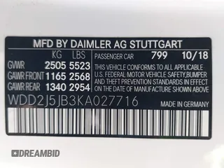 2019 Mercedes-Benz CLS 450 with VIN WDD2J5JB3KA027716, listed as a IAAI auction lot 40065799 with 28,957 mi miles and . Bid and sale history available at DreamBid. Image 9.